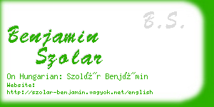 benjamin szolar business card